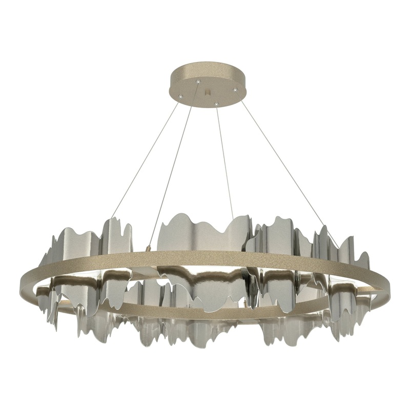 Hildene Circular LED Pendant Soft Gold Sterling