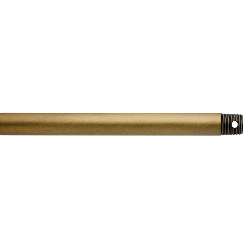 Kichler 360000NBR Fan Down Rod, Natural Brass