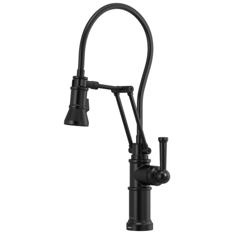 Kitchen Faucet Artesso SmartTouch Technology Articulating with Semi-Flexible Hose 1 Lever ADA Matte Black 1.8 Gallons per Minute