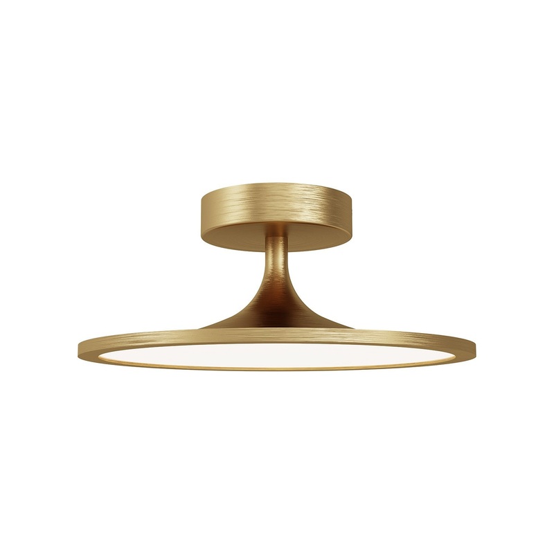 LED Semi Flush Mount from the Issa Collection in Brushed Gold|Matte Black|White Finish by Alora