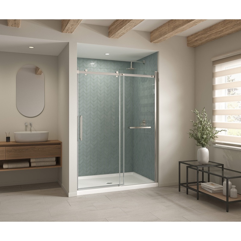 MAAX 410036-541-001-000 B3Round 6042 Acrylic Alcove Shower Base in White with Anti-slip Bottom with Center Drain