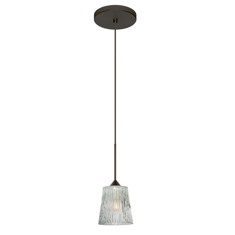 One Light Pendant from the Nico Collection in Bronze Finish by Besa