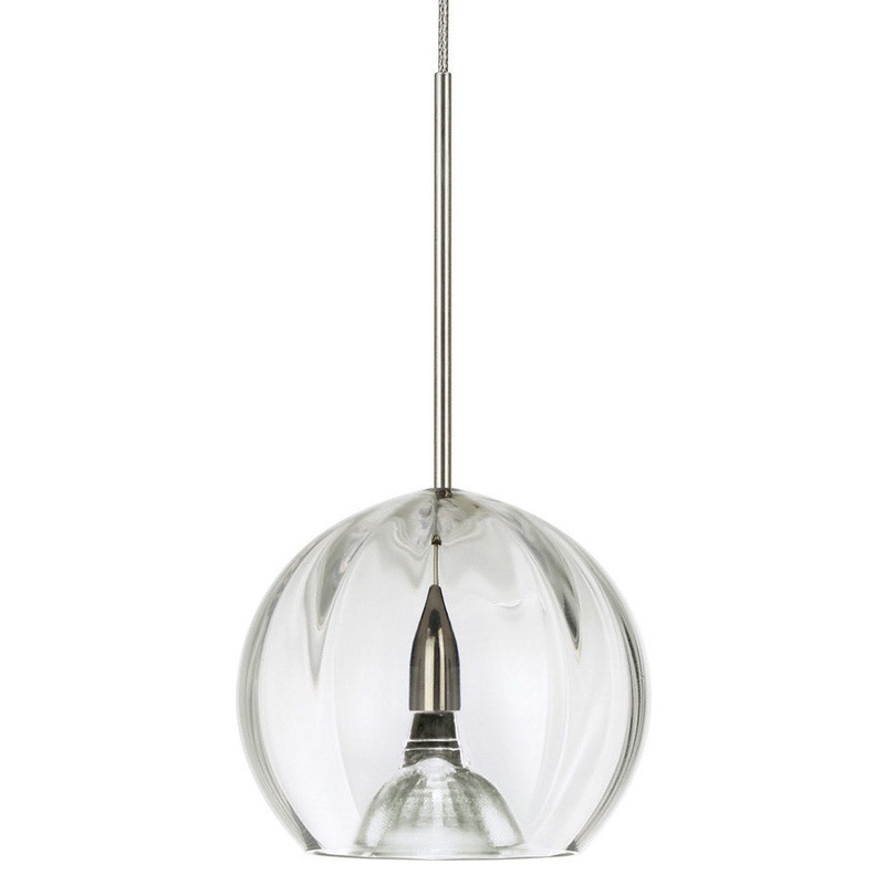 One Light Pendant from the Optics Collection in Polished Nickel Finish by Stone Lighting