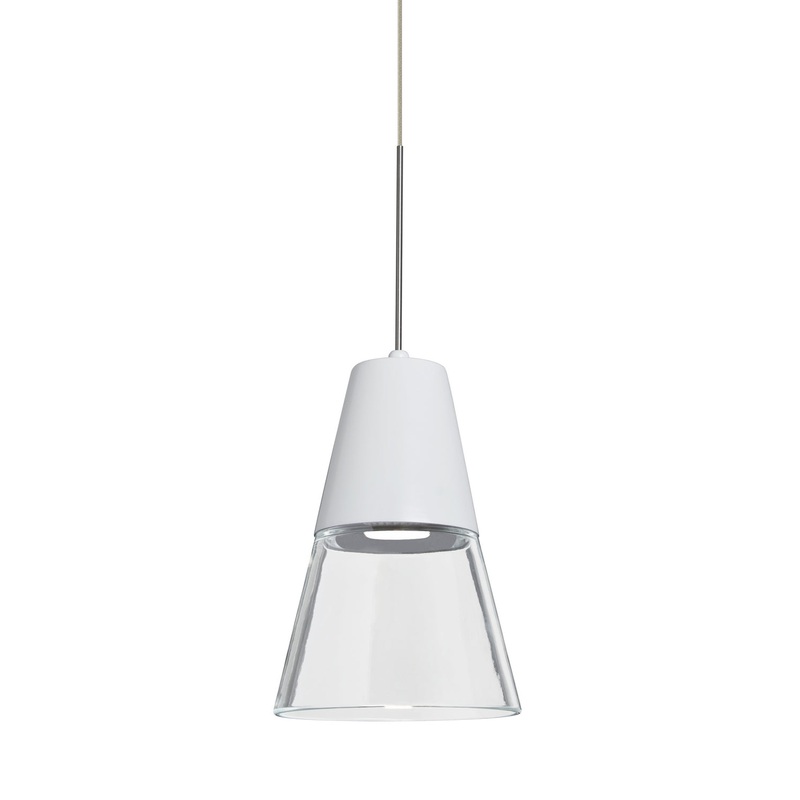 One Light Pendant from the Timo 6 Collection in Satin Nickel Finish by Besa
