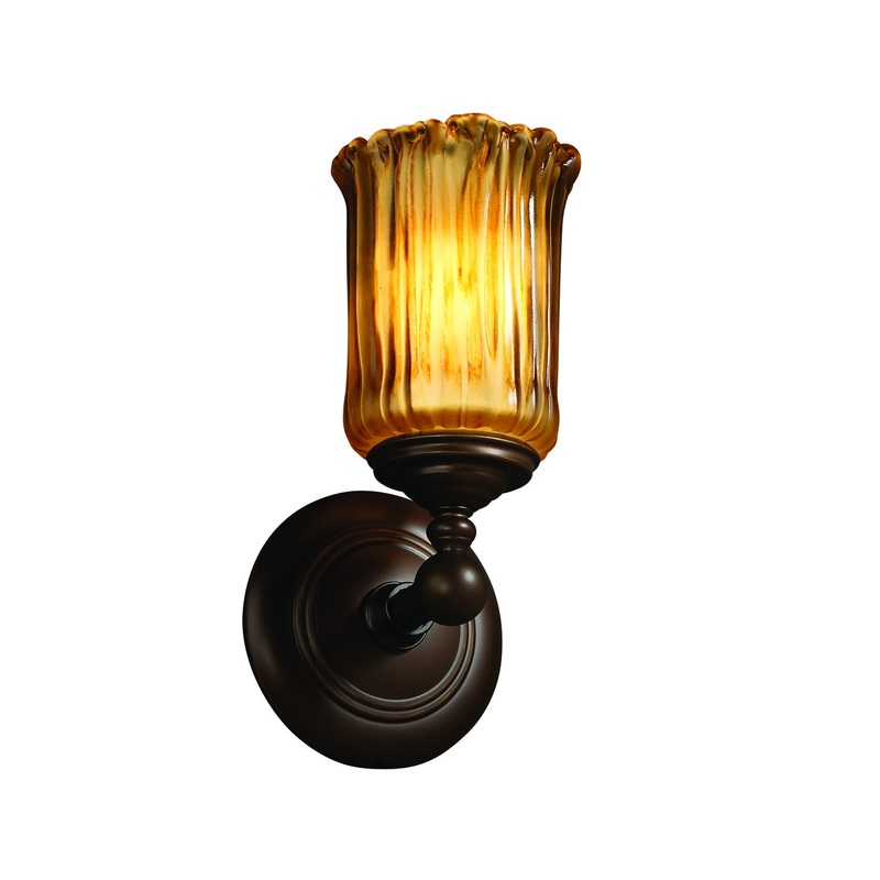Wall Sconce from the Veneto Luce Collection in Dark Bronze Finish by Justice Designs
