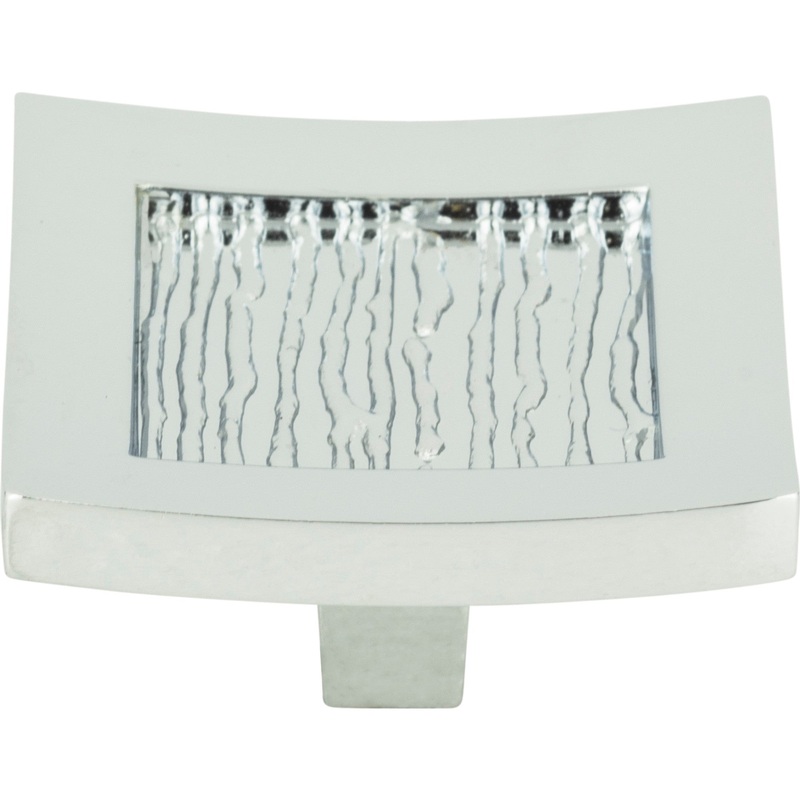 Atlas Homewares Primitive Square Knob 1 1/2 Inch Polished Chrome