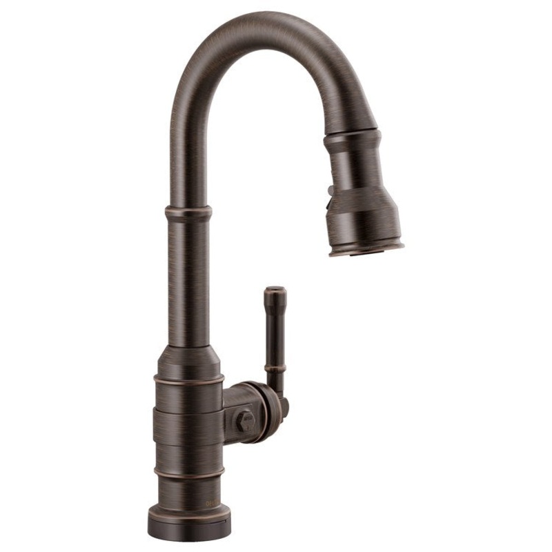 Bar Faucet Broderick Prep 1 Lever ADA CALGreen Venetian Bronze Touch2O with Touchless/MagnaTite Docking/VoiceIQ Compatible 1.8 Gallons per Minute