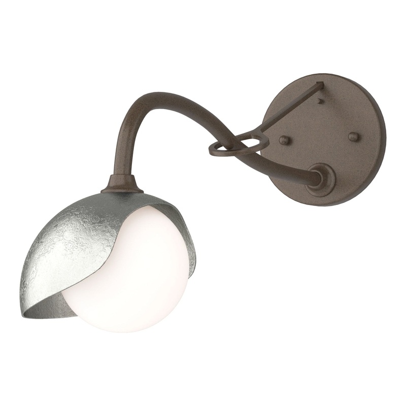 Brooklyn 1-Light Single Shade Long-Arm Sconce Bronze Sterling