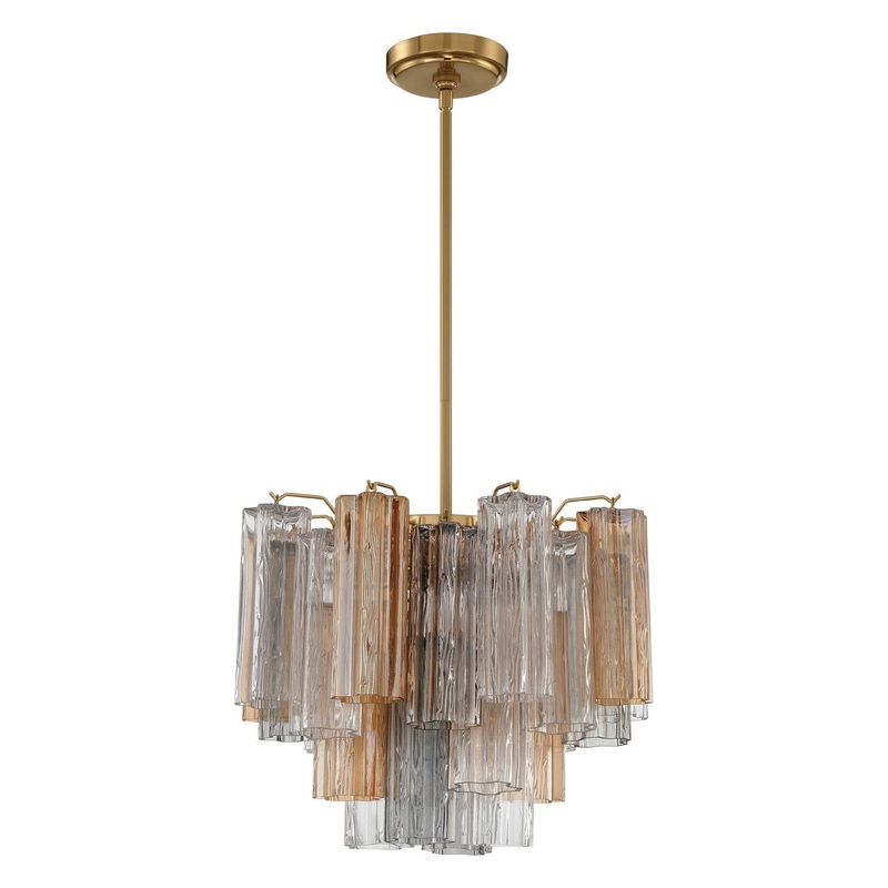 Four Light Chandelier from the Addis Collection in Aged Brass Finish by Crystorama