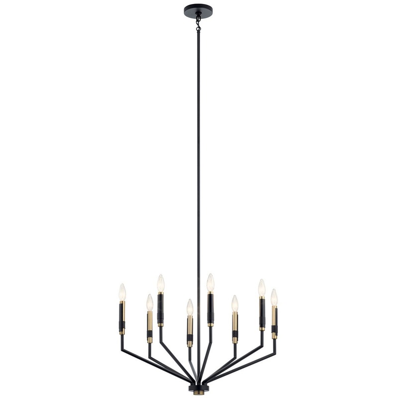 Kichler 52349BK Eight Light Chandelier, Black
