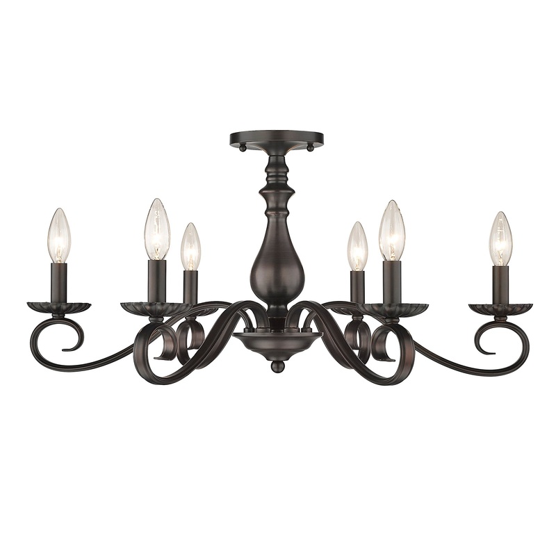 Larrick 6 Light Semi-Flush – Large in Rubbed Bronze