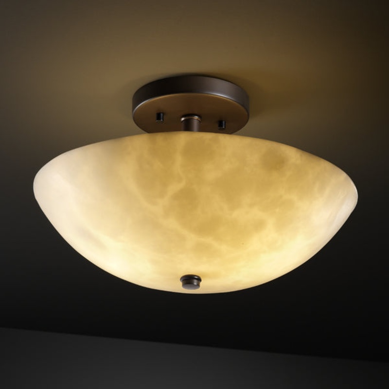 LED Semi-Flush Mount from the Clouds Collection in Dark Bronze Finish by Justice Designs