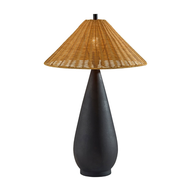 Lorelei Table Lamp Black Rough Finished Ceramic
