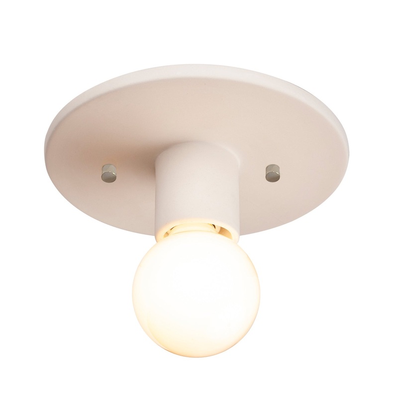One Light Flush-Mount from the Radiance Collection Collection in Bisque Finish by Justice Designs