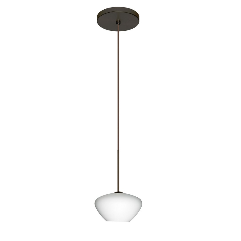 One Light Pendant from the Peri Collection in Bronze Finish by Besa