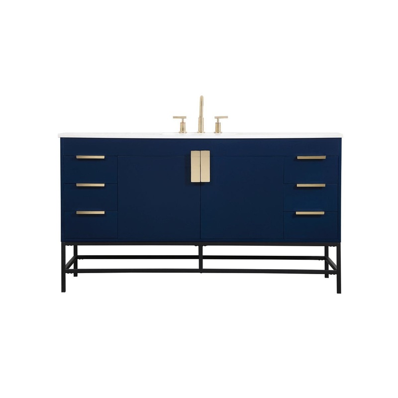 Single Bathroom Vanity from the Eugene Collection in Blue Finish by Elegant Lighting