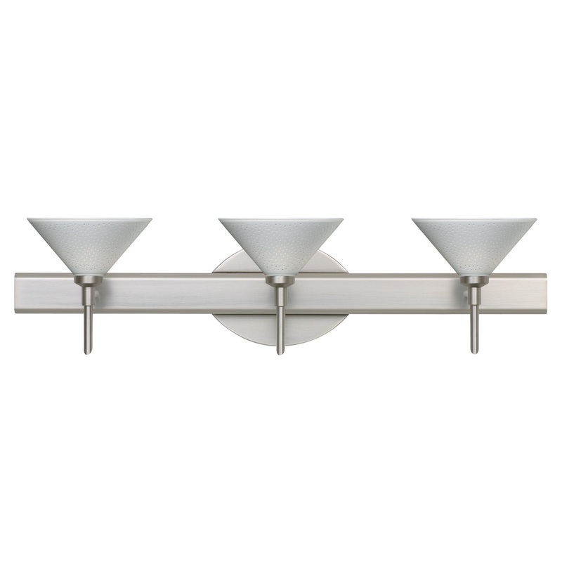 Three Light Wall Sconce from the Kona Collection in Satin Nickel Finish by Besa