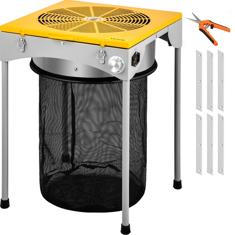 VEVOR Automatic Bud Trimmer, 18″ Electric Trimmer, Stainless Steel Leaf Bud Automatic Hydroponic with High-Speed Blade Trim, Three Speed Strong Durable Bud Trimmer Leaves Fall into Included Bag