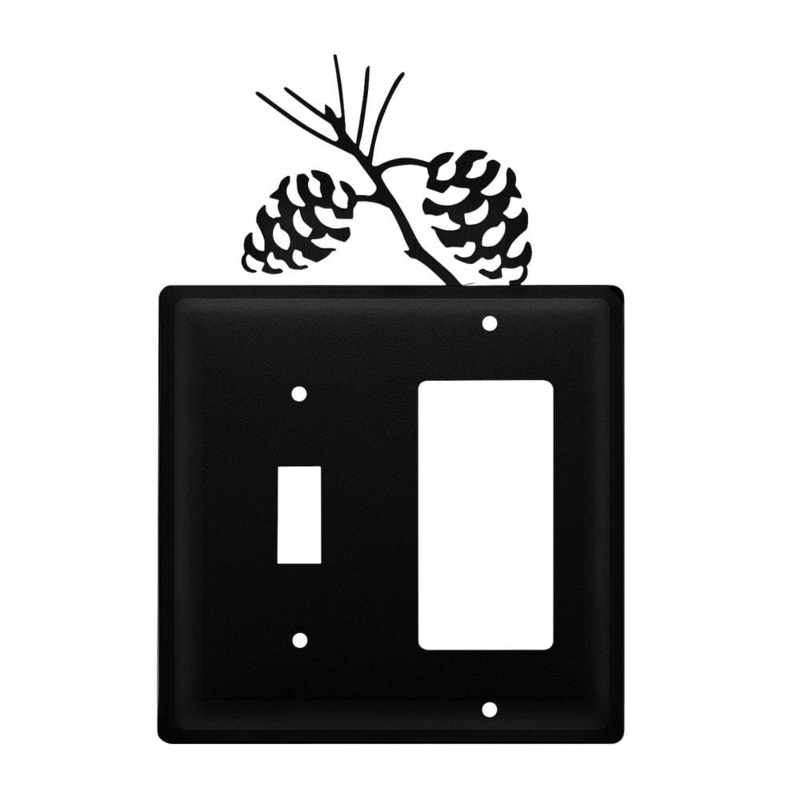 Village Wrought Iron ESG-89 Double Pinecone Single Switch & GFI