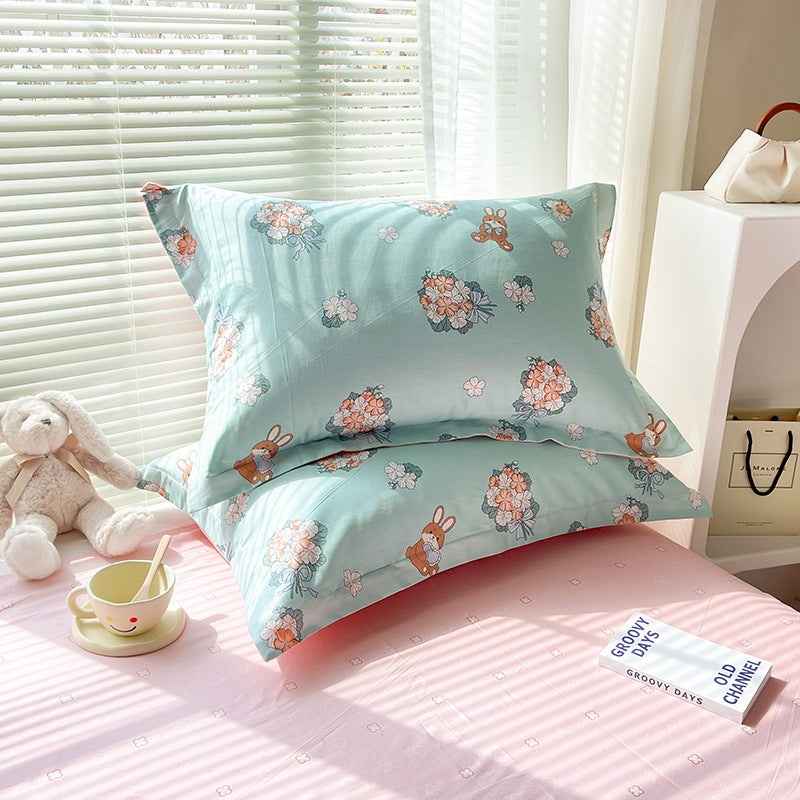 Yu Beauty – Blue 100% Cotton Pillowcase Set (Pack of 2) – Breathable Standard Size 48x74cm Pure Cotton Pillow Covers