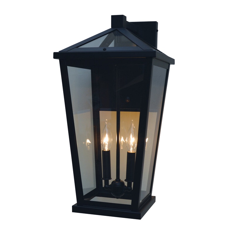 Arroyo DEB-10CLR-BK Devonshire Two Light Wall Mount Satin Black
