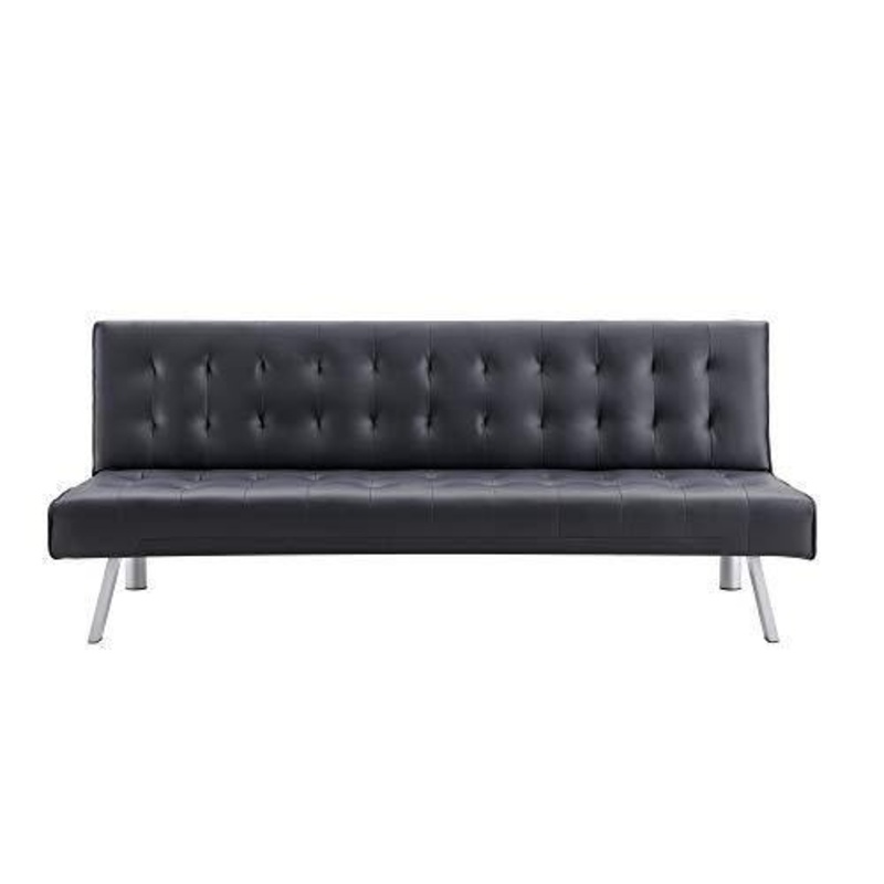AVANTI TRENDSTORE – Pedrilla – Divano Elegante con Funzione Letto 1 Piazza, in Similpelle Disponibile in 2 Diversi Colori, Dimensioni: Lap 180x80x77 cm (Nero)