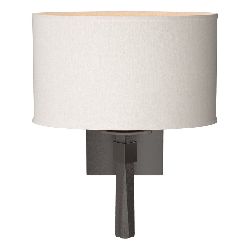 Beacon Hall Oval Drum Shade Sconce Oil Rubbed Bronze Flax Shade (SE)