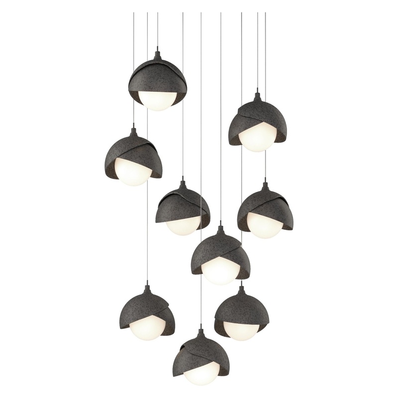 Brooklyn 9-Light Double Shade Pendant Natural Iron Natural Iron