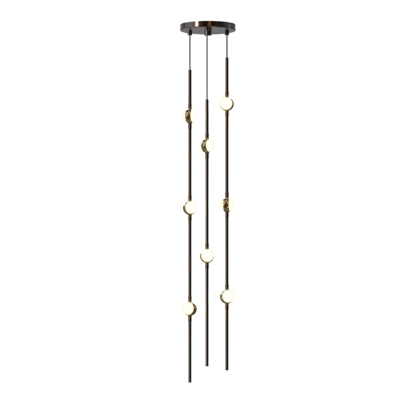 Constellation Andromeda Short 6″ Round LED Pendant Espresso Black with White Optical Acrylic 3000K 20′ Adjustable Cord