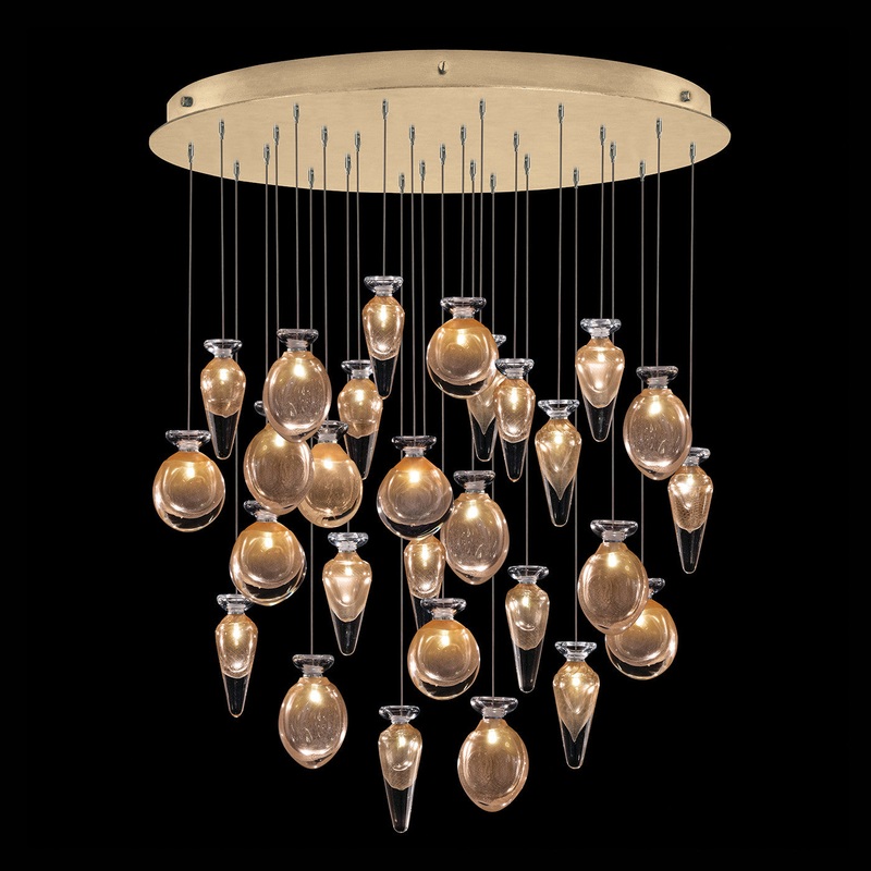Essence 32″W Round Pendant Gold/Gold Mix