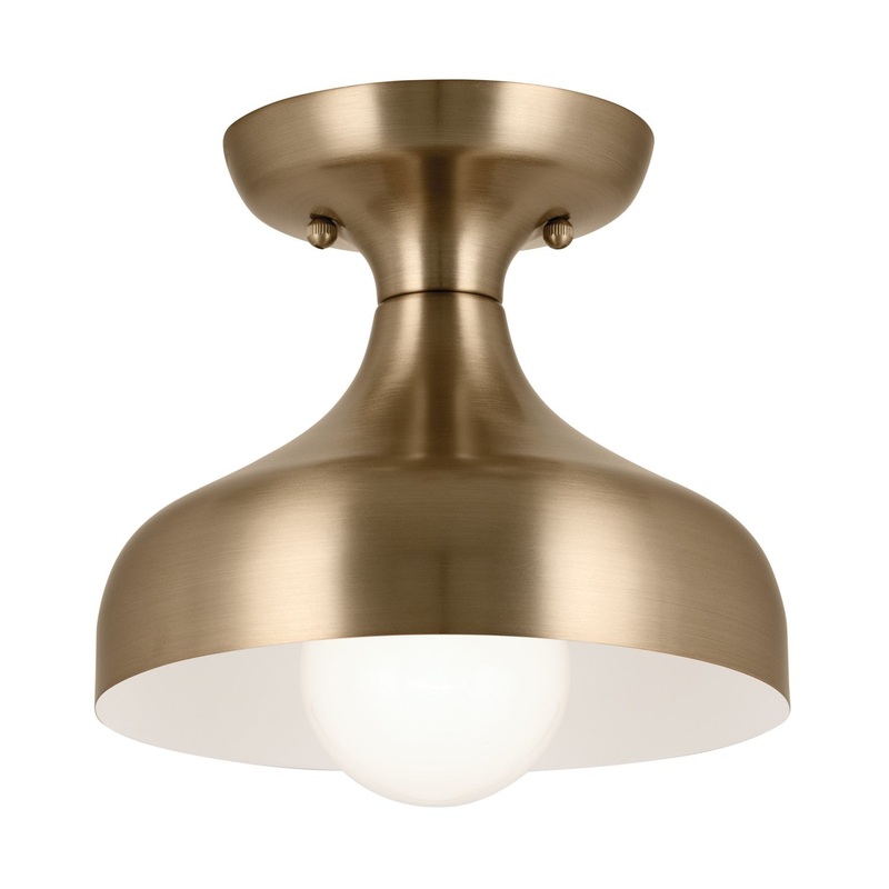 Kichler 52599CPZ One Light Semi Flush Mount, Champagne Bronze