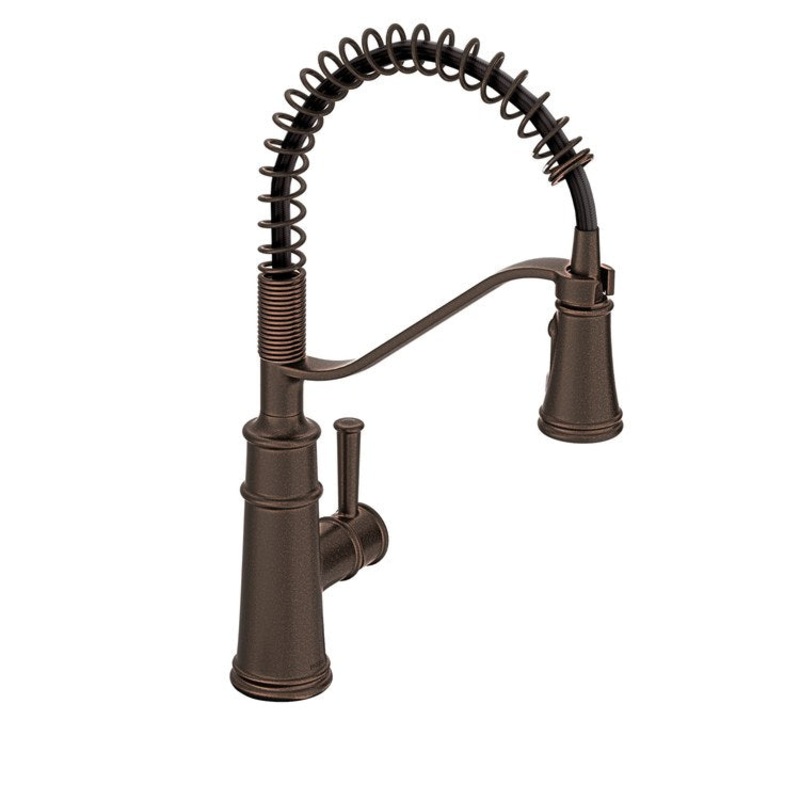Kitchen Faucet Belfield Pre-Rinse Spring with Deck Plate 1 Lever ADA CALGreen Oil Rubbed Bronze High Arc 1/3 Hole PowerBoost 1.5 Gallons per Minute