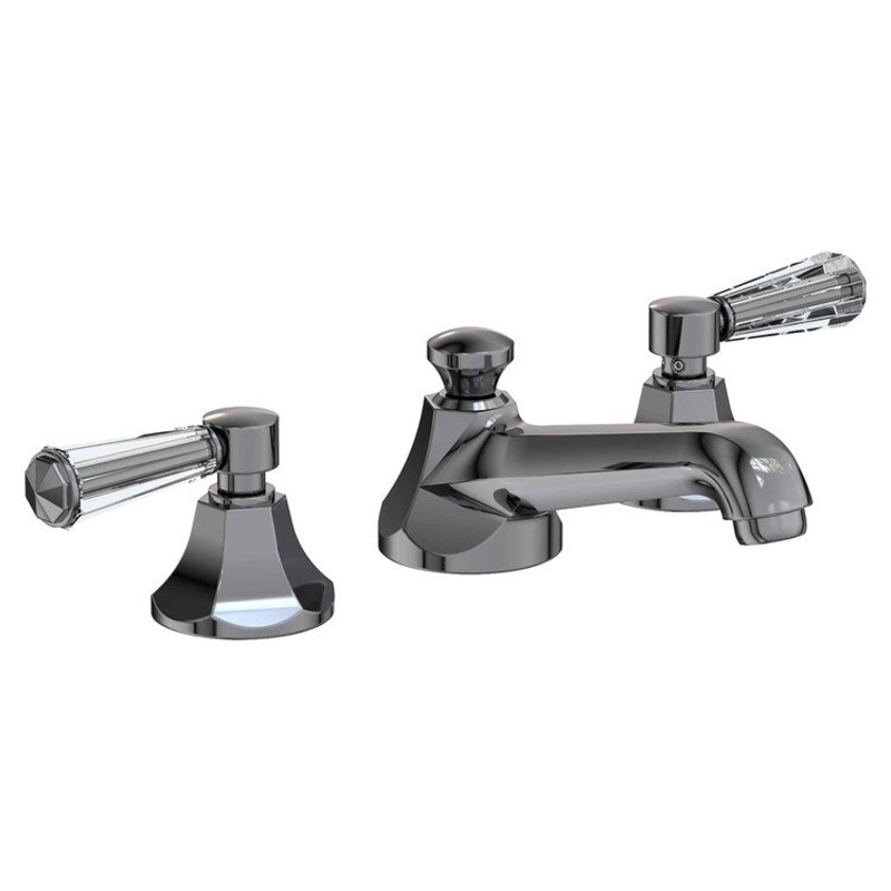 Lavatory Faucet Metropole Widespread 8 to 20 Inch Spread 2 Lever ADA WaterSense Midnight Chrome 1.2 Gallons per Minute Pop-Up 3 Hole