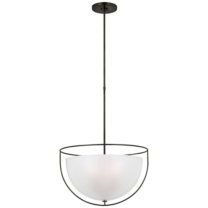 LED Pendant from the Odeon Collection in Bronze Finish by Visual Comfort Signature