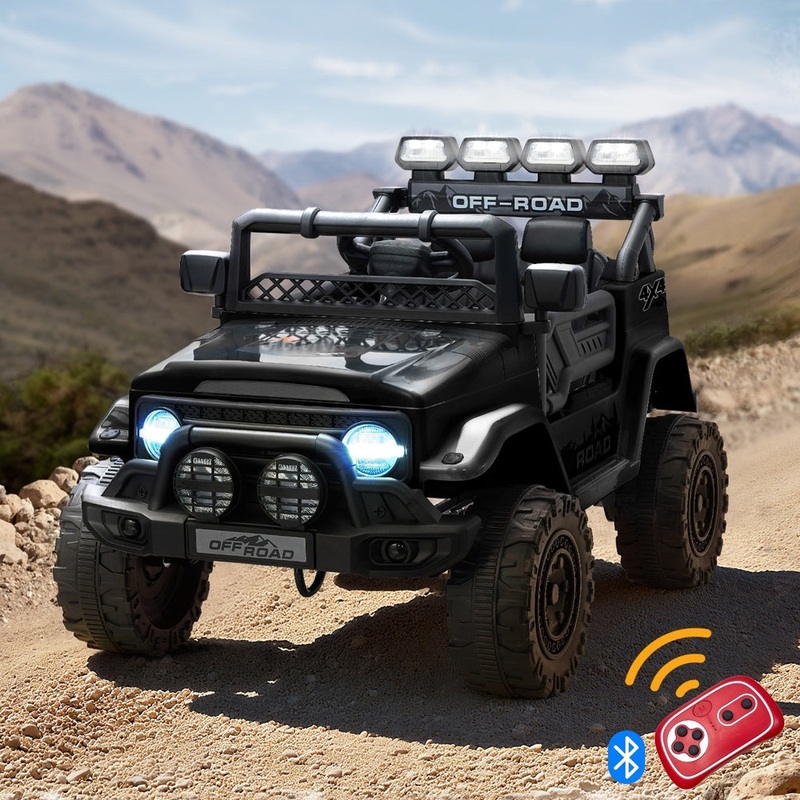 Mazam Ride on Car Electric Jeep Bluetooth Black
