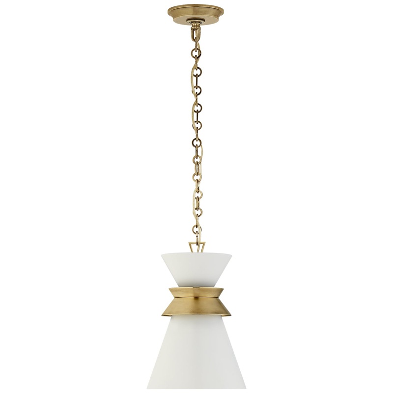 One Light Pendant from the Alborg Collection in Antique-Burnished Brass Finish by Visual Comfort Signature