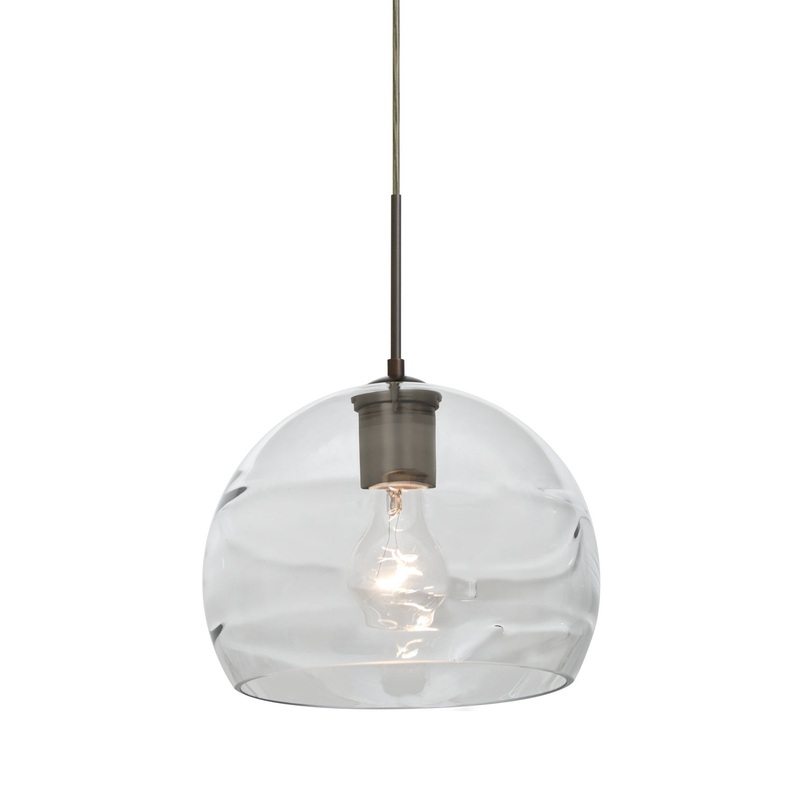 One Light Pendant from the Spirit Collection in Bronze Finish by Besa