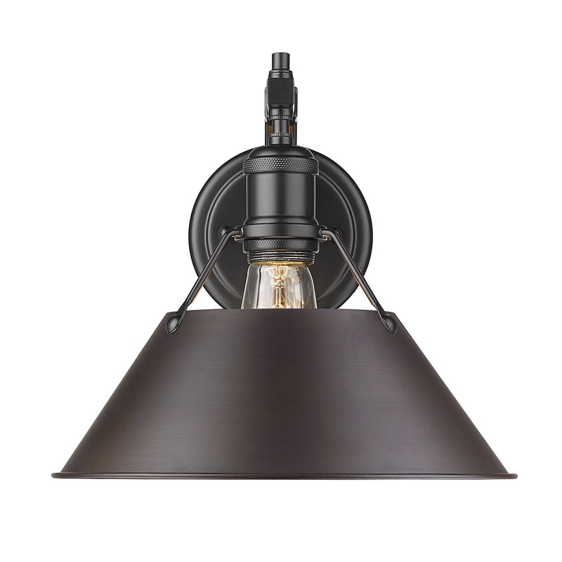 One Light Wall Sconce from the Orwell Collection in Matte Black Finish by Golden