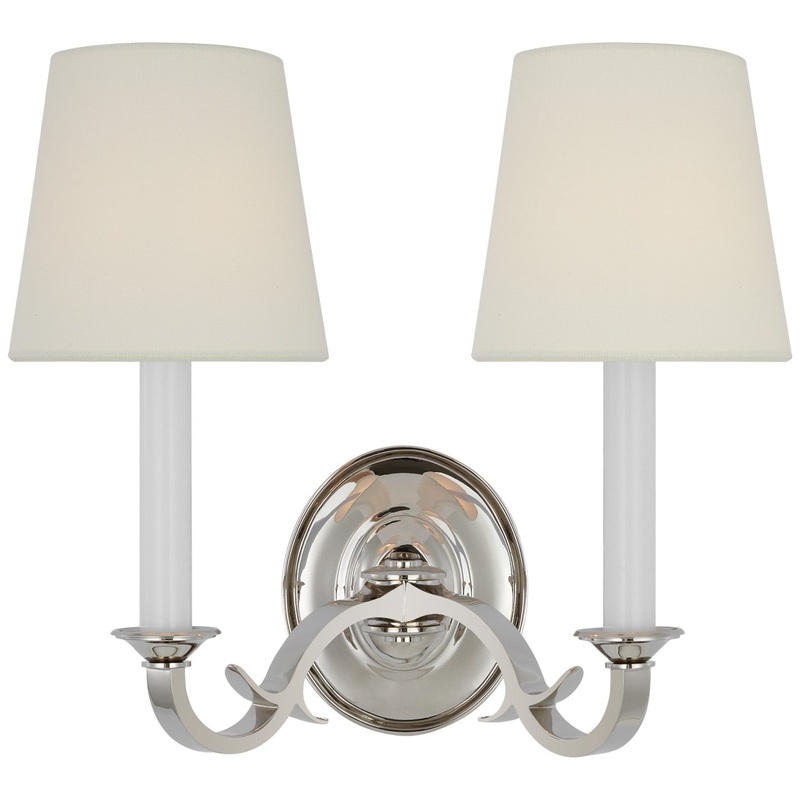 Two Light Wall Sconce from the Channing Collection in Polished Nickel Finish by Visual Comfort Signature