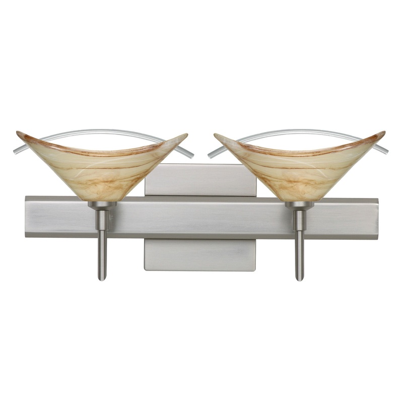 Two Light Wall Sconce from the Hoppi Collection in Satin Nickel Finish by Besa