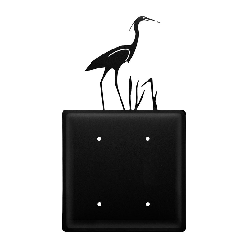 Village Wrought Iron ECC-133 Double Heron Double Elec Cover CUSTOM Product