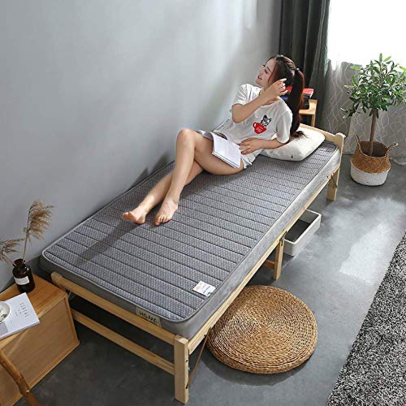 Z&HA Pieghevole Futon Tatami Materasso, Sleeping Tatami Tappetino, Dimensioni Traspirante Soft Spessore Giapponese dormitorio Materasso Pad Completa,Grigio,70x200cm