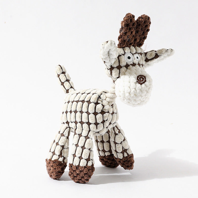3pcs White Goofy Plush Donkey Squeaky Dog Toy – Large Interactive Chew & Cuddle Buddy