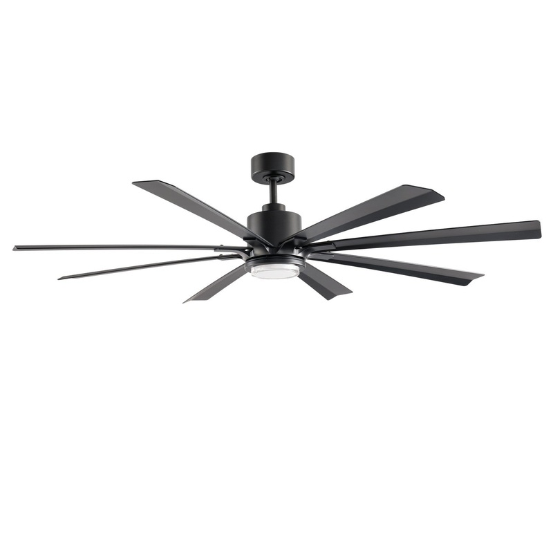 65″ 8-blade Size Matters Downrod Ceiling Fans by Modern Forms Fans (Wet Rated) Matte Black Yes