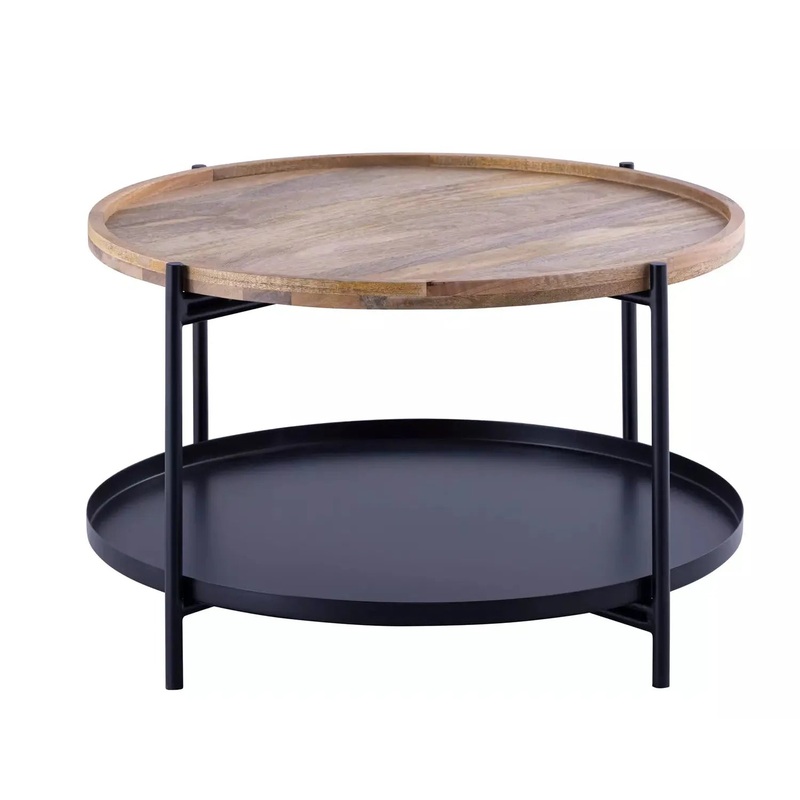 Calin Coffee Table Black with Natural Wood