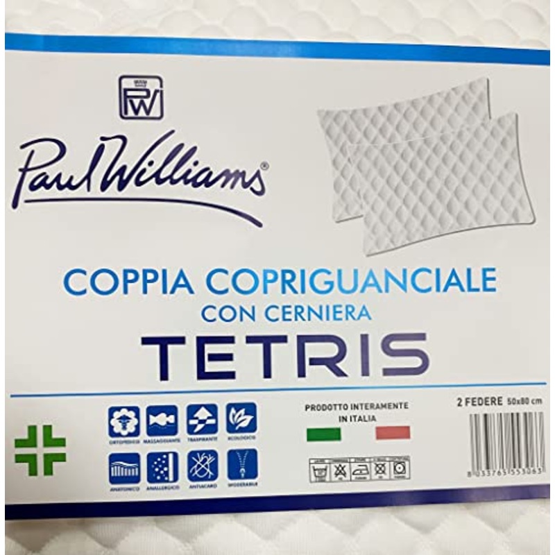 CasseseShop Coprimaterasso PaulWilliams massaggiante Trapuntato (Coppia di federe)