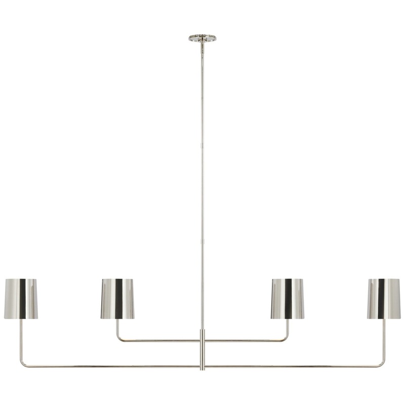 LED Chandelier from the Go Lightly Collection in Polished Nickel Finish by Visual Comfort Signature