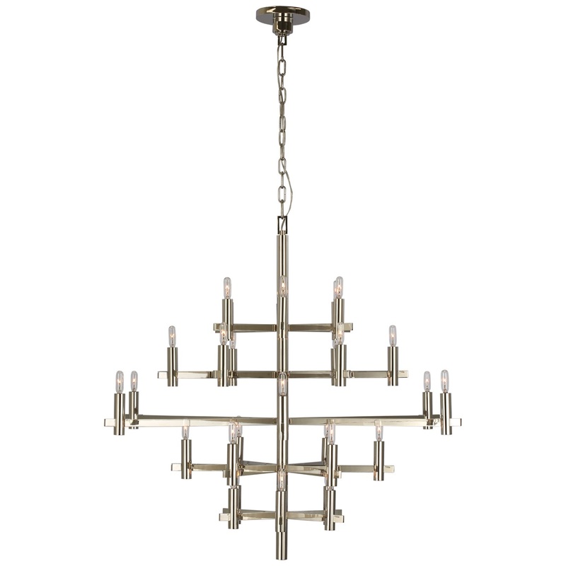 LED Chandelier from the Sonnet Collection in Polished Nickel Finish by Visual Comfort Signature