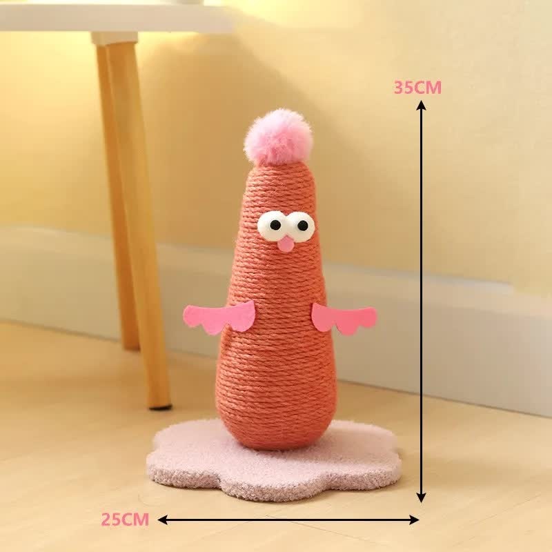 Pink Adorable Chick Cat Scratching Post – Durable Sisal Rope Scratcher Toy for Cats & Kittens