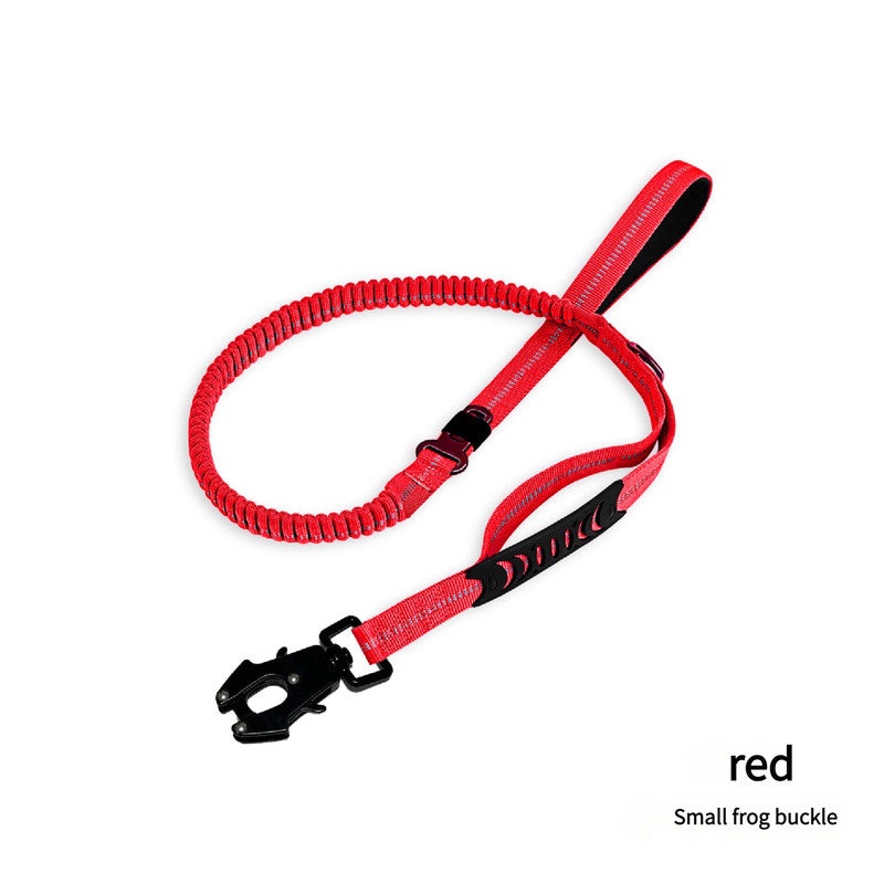 Red Shock Absorbing Dog Leash with Reflective Stitching – 135cm for Small to Large Dogs
